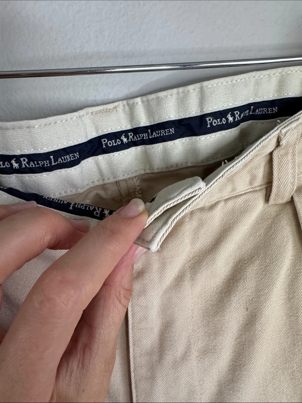 Polo Ralph Lauren Chino Andrew Pant Pleated Beige Khaki Men’s Approx. 40x29 - Picture 4 of 12